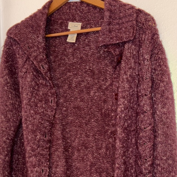 L.L. Bean Women's Burgundy Cardigan - Picture 2 of 9